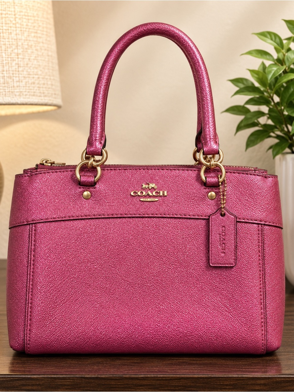 Coach Brooke Metallic Pink Carryall